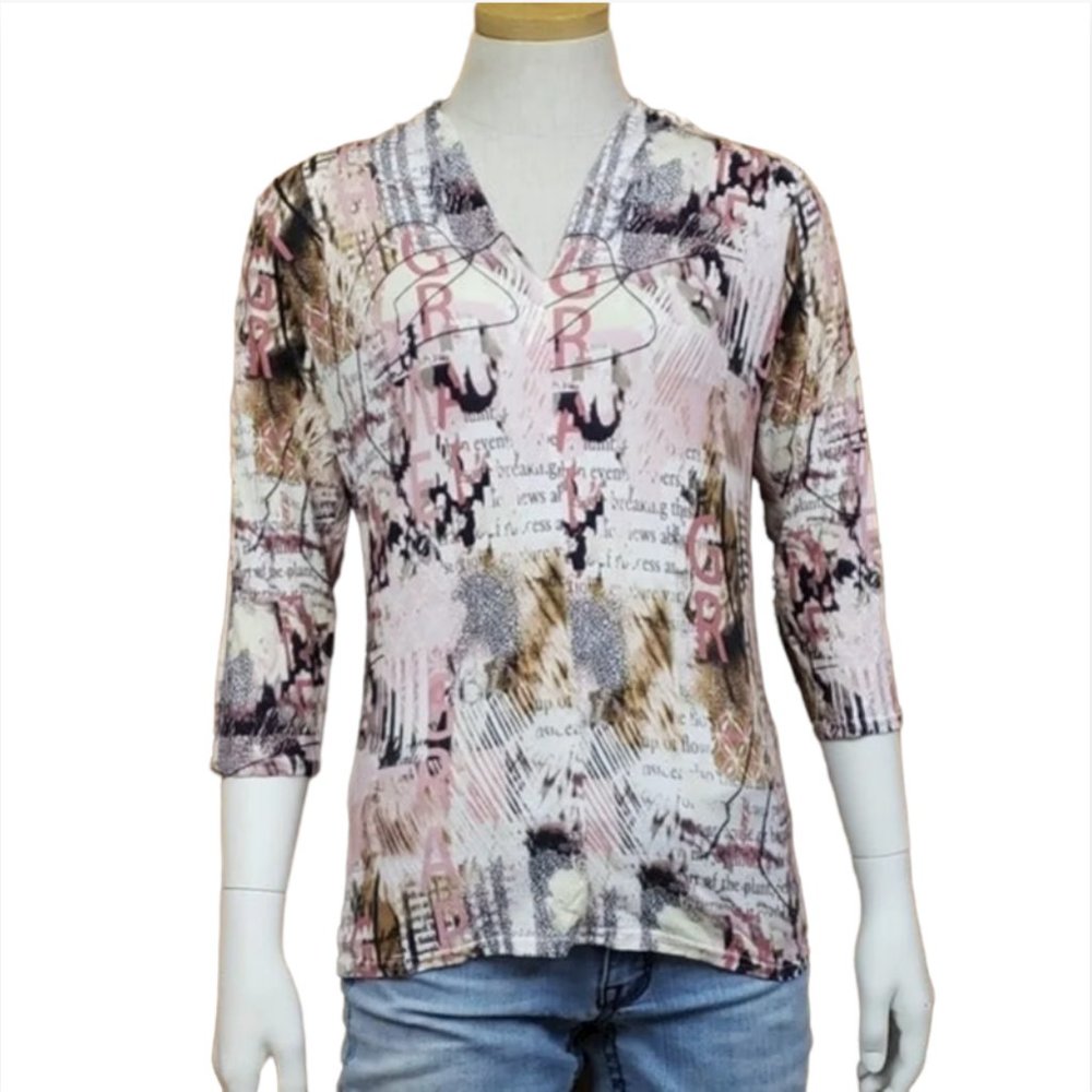 Peck & Peck V-Neck Blouse Size Small